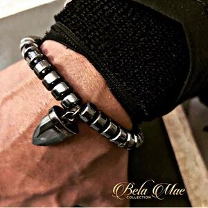 Black Metallic Wrist Piece